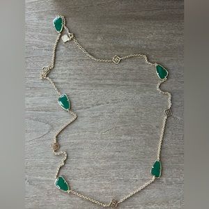 Kendra Scott Gold Chalcedony Kinley Logo Necklace. Retired